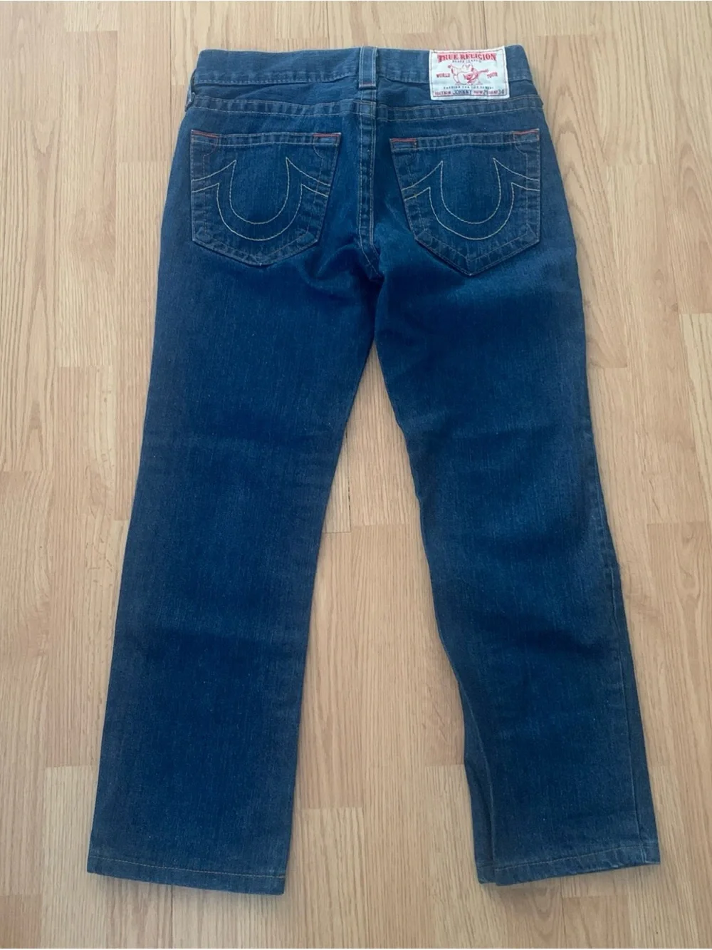 VTG True Religion Johnny Medium Blue Jeans Men’s Straight Leg Pants 100% Cotton